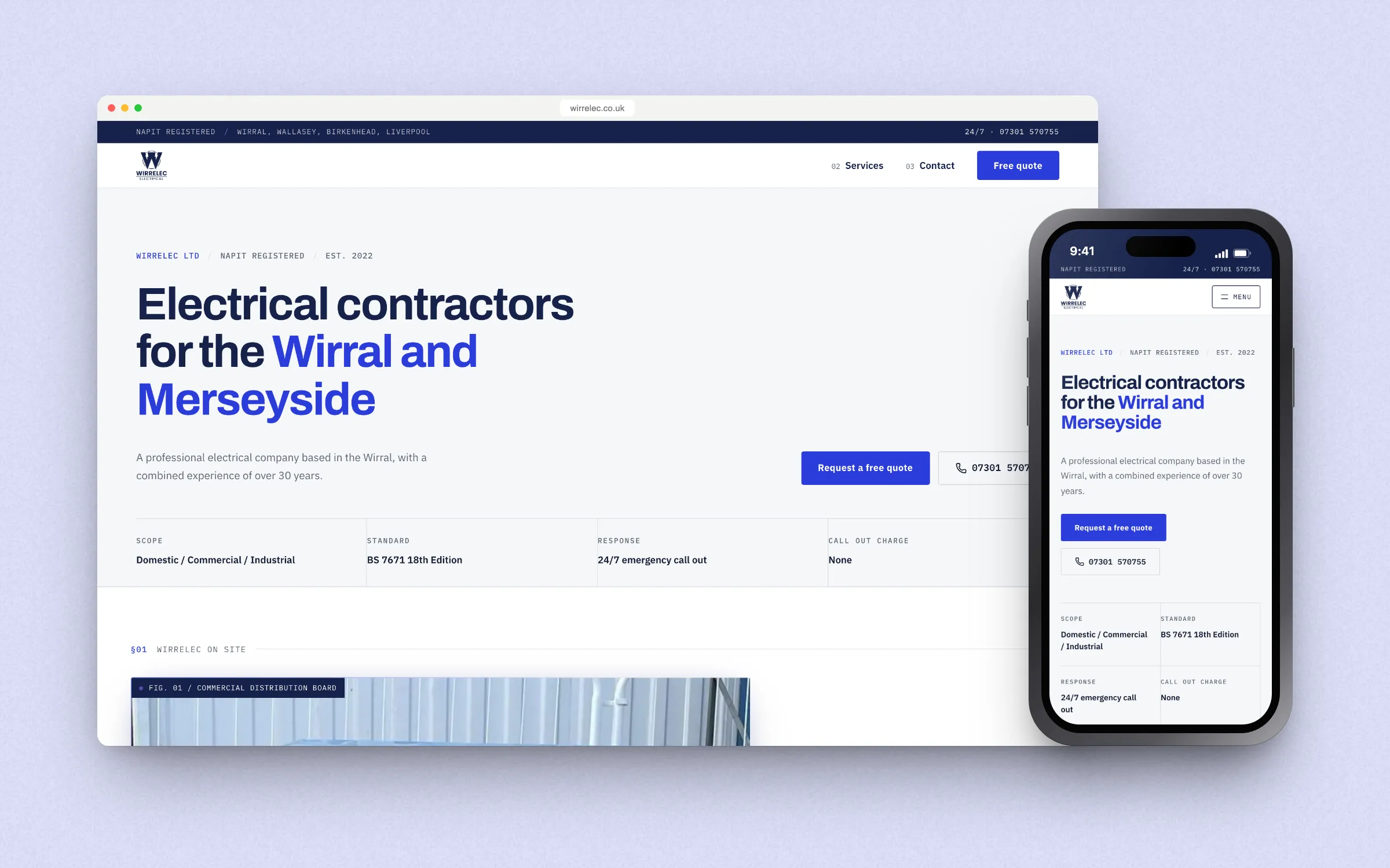 Wirrelec on desktop and phone